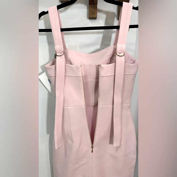 NWT Rebecca Vallance Celestina Knotted Crepe Dress Pink Midi Size 2 - Picture 6 of 13